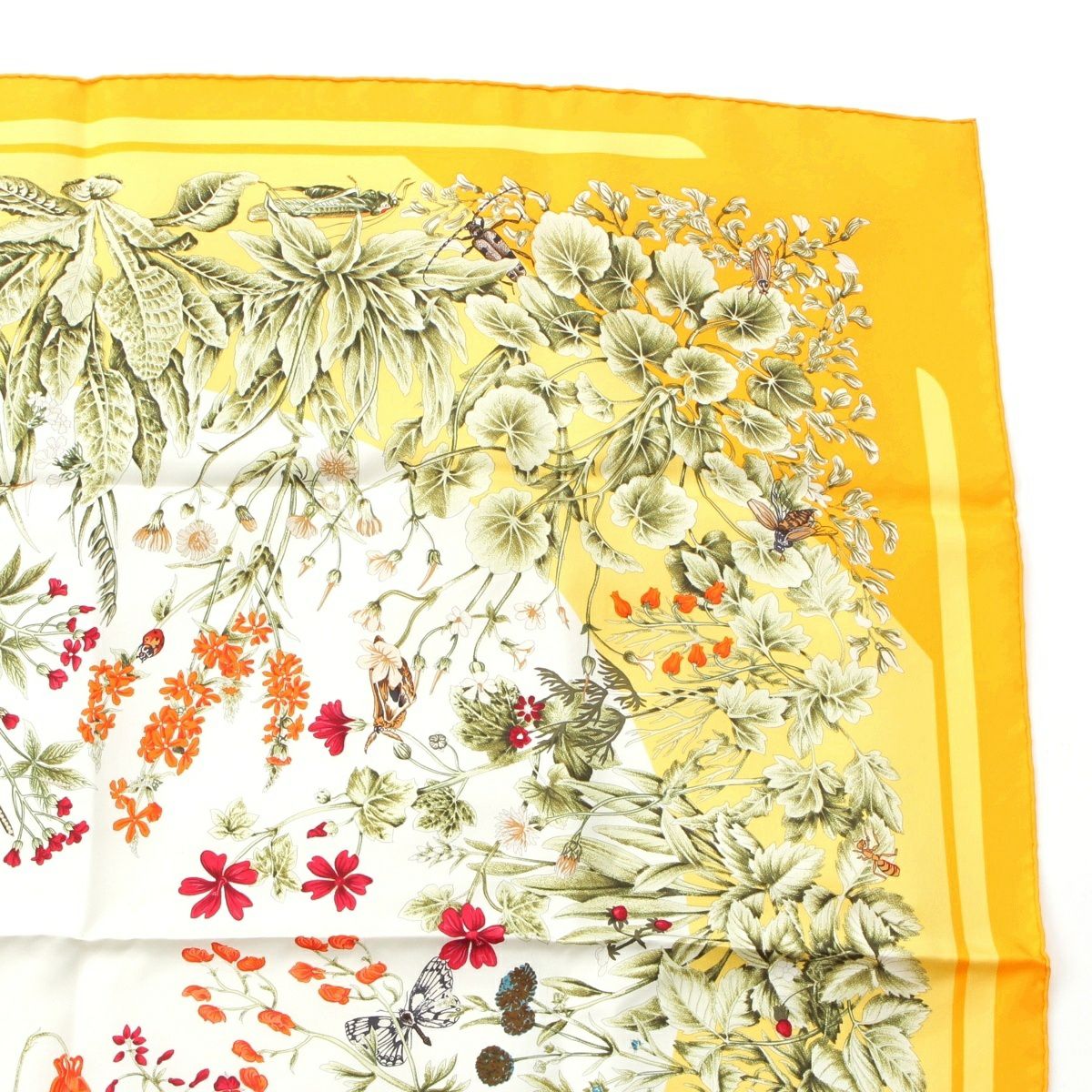 エルメス カレ90 LA PRAIRIE 草原 シルク スカーフ イエロー | 中古