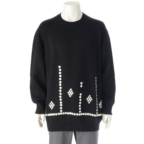 コムデギャルソンオムプリュス AD2024 24AW アクリル ボタン デコラティブ ニット セーター PN-N006 ブラック M