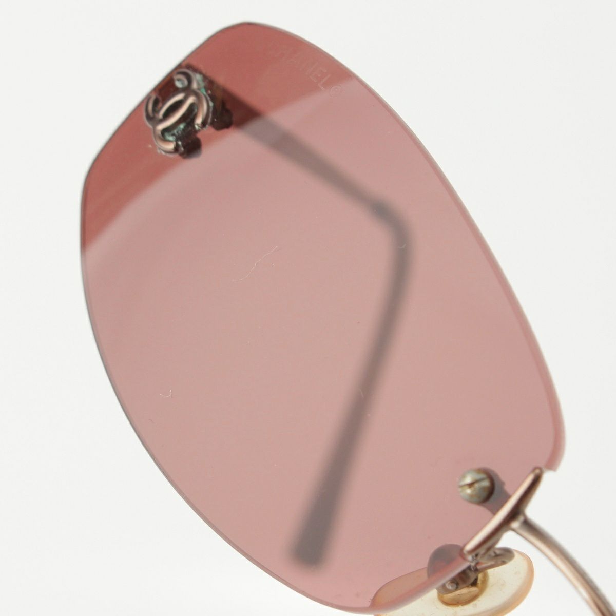 CHANEL ココマーク リムレス サングラス 4002 ブラウン パープル