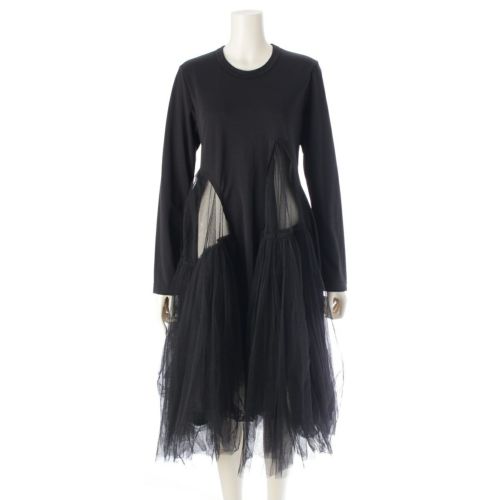 コムデギャルソン コムデギャルソン AD2022 コムコム チュール 切替 ボリューム ワンピース RJ-T003 ブラック M