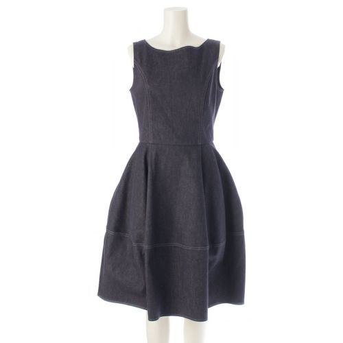 フォクシー ニューヨーク コットン Dress Denim Baron ノースリーブ デニム ワンピース 41682 ブルー 40