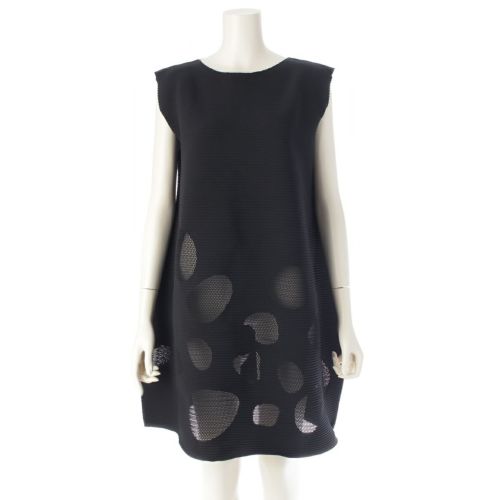 ミー イッセイミヤケ SEA GLASS PLEATES ノースリーブ ワンピース ドレス MI54KT263 ブラック