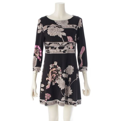 レオナール カンカン素材 花 宝石柄 ワンピース ドレス 0189213 マルチカラー 38