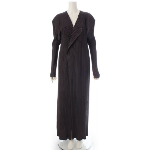 プリーツプリーズ イッセイミヤケ マキシ丈 ロング カーディガン PP14-JA697 ブラック系 4