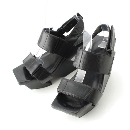 イッセイミヤケ ユナイテッドヌード 17年 ROCK サンダル ヒール ブラック 36