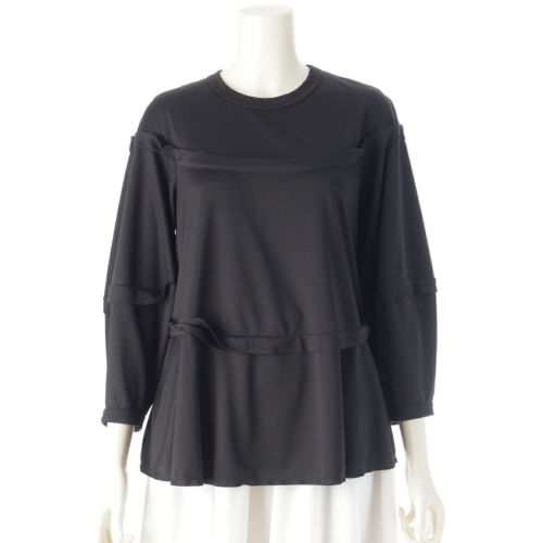 コムデギャルソン AD2023 クルーネック デザイン カットソー RM-T009 ブラック XS