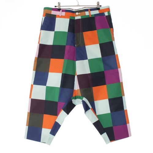 コムデギャルソンオムプリュス AD2022 ブロックチェック サルエルパンツ パンツ PK-P049 マルチカラー XS