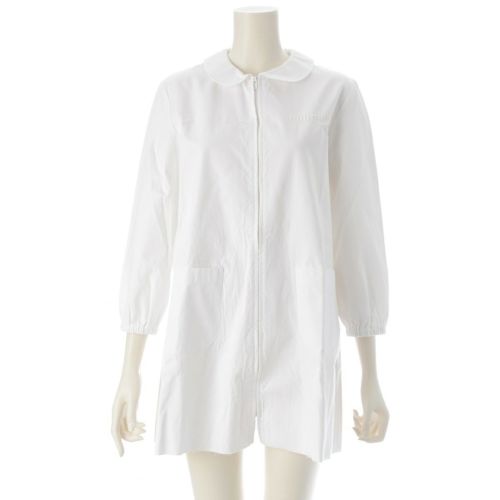 ミュウミュウ 2024 コットン ロゴ ポプリン ミニ ワンピース ジャージ ドレス MF5552 ホワイト 38