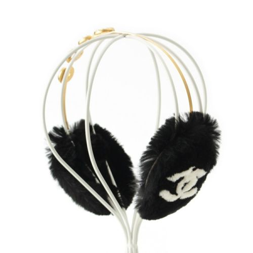 シャネル パール ココマーク イヤーマフ ブラック