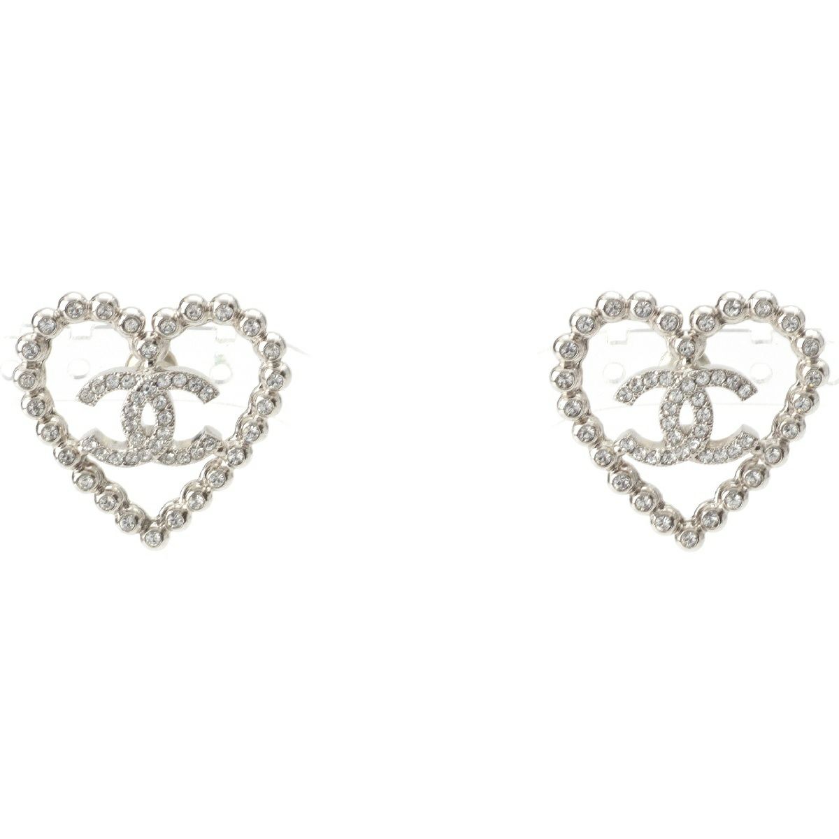 シャネル C25P 両耳用 ココマーク ストーン ハート ピアス