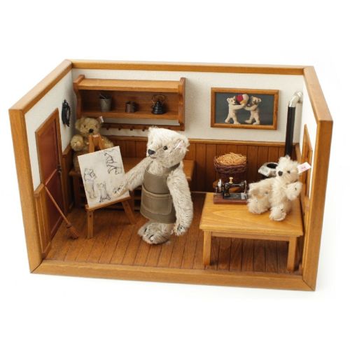 シュタイフ 2002年 白タグ テディベア誕生100周年記念 ワークショップ 1902体限定 テディベア3体&ミニチュアセット おもちゃ・玩具 038907 ベージュ