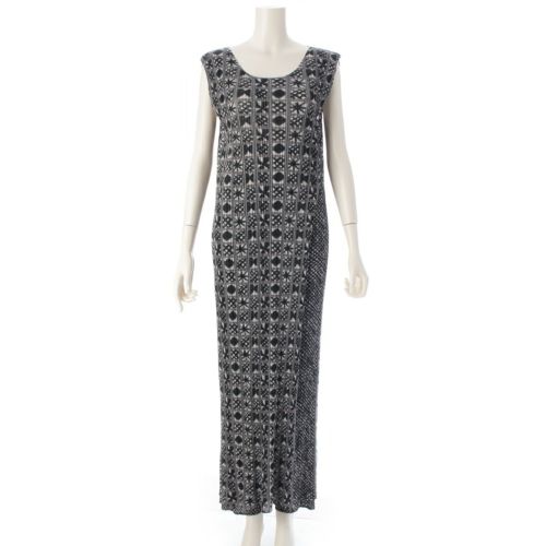 プリーツプリーズ イッセイミヤケ 総柄 幾何学 ノースリーブ ワンピースセットアップ パンツ PP94-JH606 / PP94-JF604 グレー 4