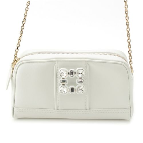 ロジェヴィヴィエ レザー walky viv ストラスバックル ショルダーバッグ カメラバッグ ホワイト