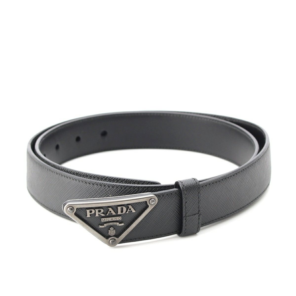 プラダ サフィアーノ レザー トライアングル 三角プレート ベルト