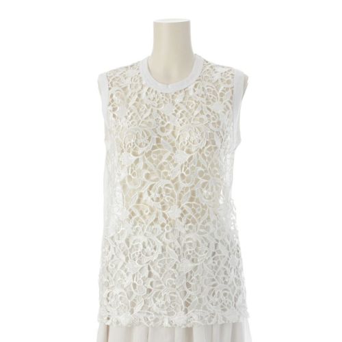 コムデギャルソン コムデギャルソン AD2021 花柄 レース ノースリーブ カットソー RI-T013 ホワイト S