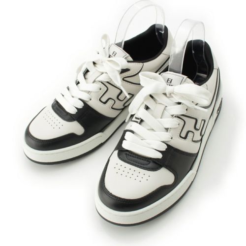フェンディ 24AW レザー FENDI MATCH FFロゴ スニーカー シューズ ブラック ホワイト 8