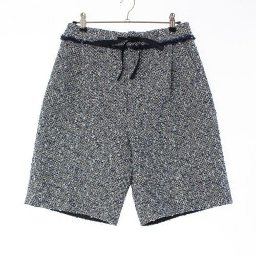 ドゥロワー ツイード ラメ ドローストリング ショートパンツ ボトムス 6519-236-1038 ブルー ネイビー系 36