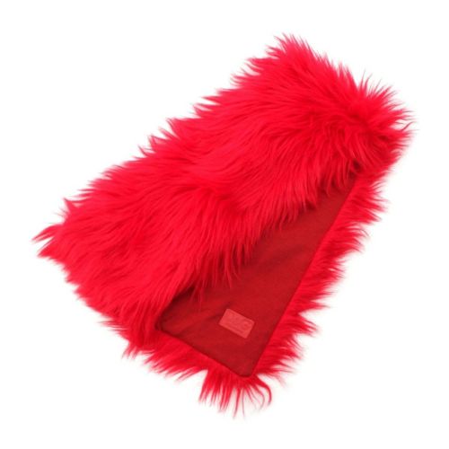 ドルチェアンドガッバーナ モダール アクリル ウール &G シャギー ニット マフラー レッド