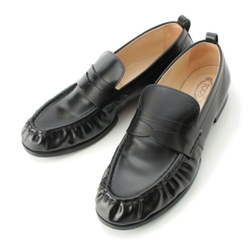 トッズ レザー モカシン ローファー シューズ XXW02E0EC60OG9B999 ブラック 39 1/2