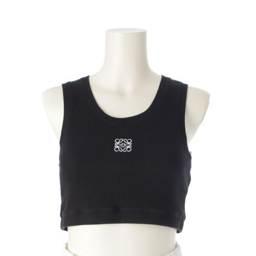 ロエベ コットン アナグラム タンクトップ トップス ブラック S