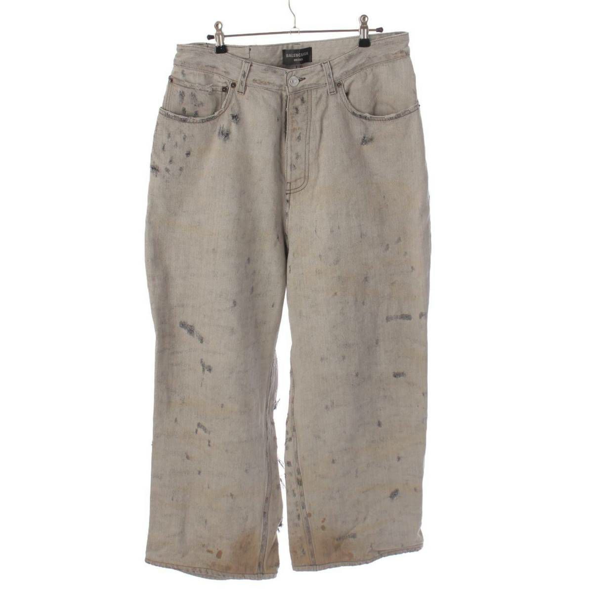 バレンシアガ 23SS SUPER DESTROYED BAGGY スーパーデストロイ加工 デニムパンツ 745248 グレー S