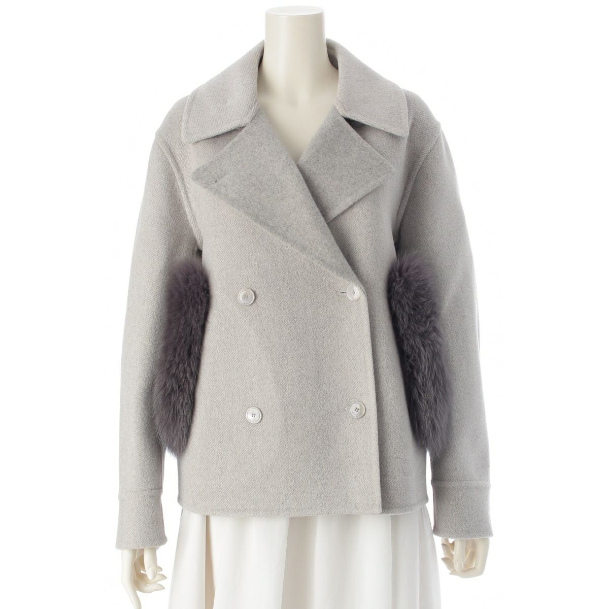 ドゥロワー 24年 ウール×シルク WINTER1 フォックスファー ポケット