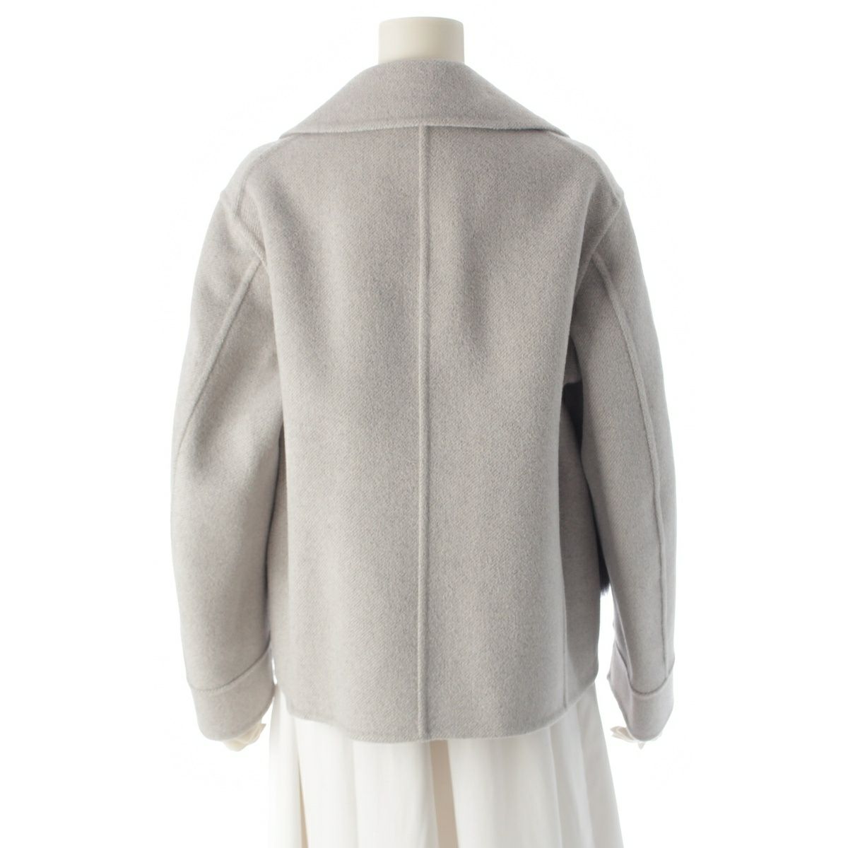 【新品同様】ドゥロワー ウール シルク フォックス 2024 コート グレー 新品同様】ドゥロワー ウール シルク フォックス 2024 コート グレー