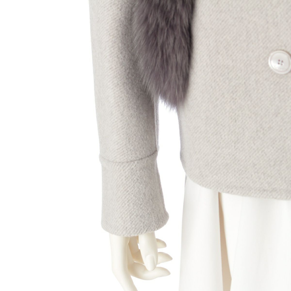 ドゥロワー 24年 ウール×シルク WINTER1 フォックスファー ポケット