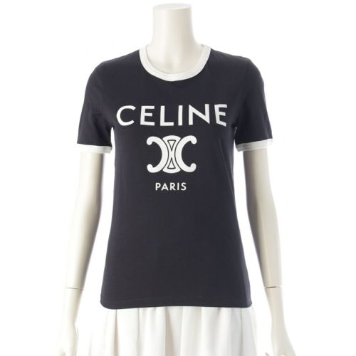 セリーヌ コットン ロゴ トリオンフ プリント クラシック 半袖Tシャツ