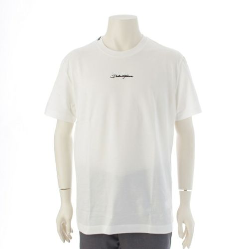 ドルチェアンドガッバーナ コットン ロゴ刺繍 ロゴパッチ 半袖Ｔシャツ トップス ホワイト 50