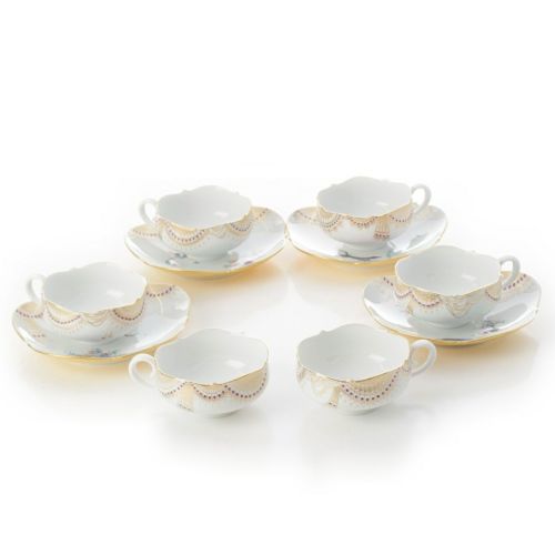 マイセン 陶器 アラビアンナイト ティー カップ＆ソーサー カップ2点 4客セット 食器 680710/23633 ホワイト