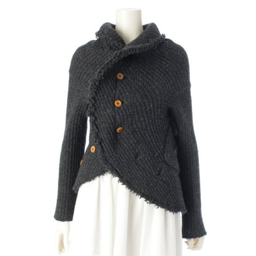 コムデギャルソン AD2002 変形 ニット テーラードジャケット GG-J033 ダークグレー S