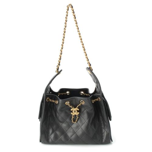 シャネル レザー キャビアスキン スモール ハンドバッグ チェーン ショルダーバッグ AS5293 ブラック