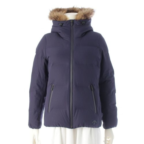 デサント 水沢ダウン タヌキ ファーフード ダウンジャケット DOR-G8519W ネイビー M