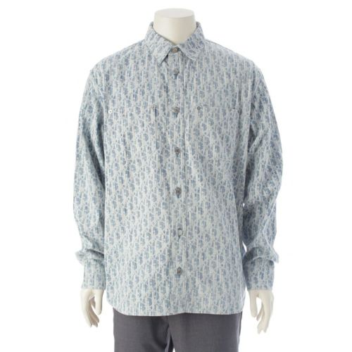 ディオール コットン オブリーク デニム 長袖シャツ トップス 013D585BY989 ブルー 40