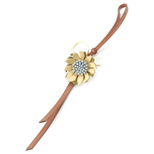 ミュウミュウ レザー Trick トリック ロゴ キーホルダー キーリング 5TL525 ブラウン×ベージュ