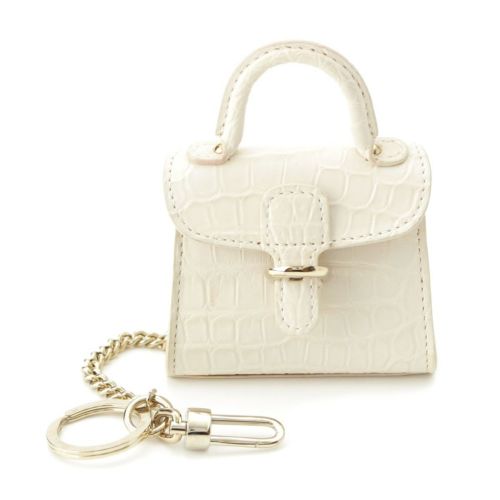デルヴォー クロコ バッグチャーム ブリヨン キーホルダー ホワイト