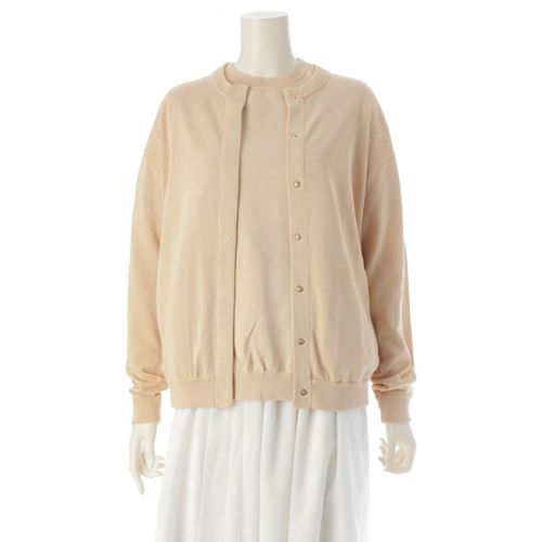 ドゥロワー コットン ロゴ刺繍 ニット アンサンブル 半袖 プルオーバー カーディガン 6518-199-0466 6515-199-0505 ベージュ