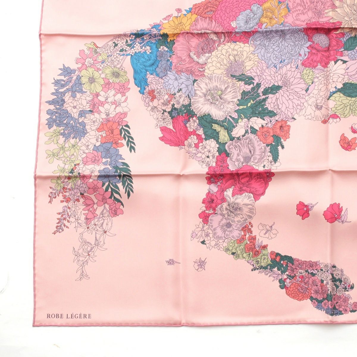 エルメス カレ90 Robe Legere ローブ レジェール シルク お花柄