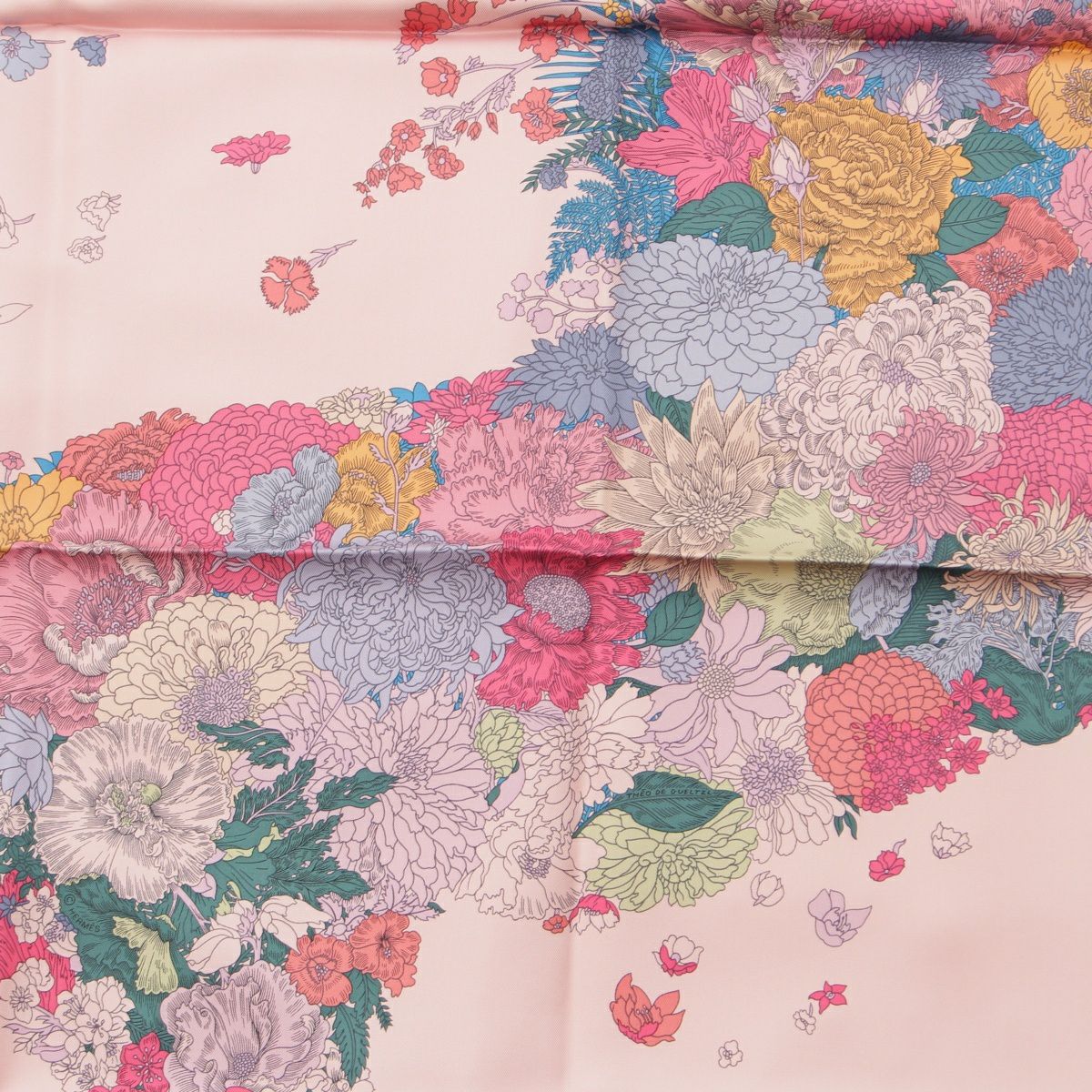 エルメス カレ90 Robe Legere ローブ レジェール シルク お花柄