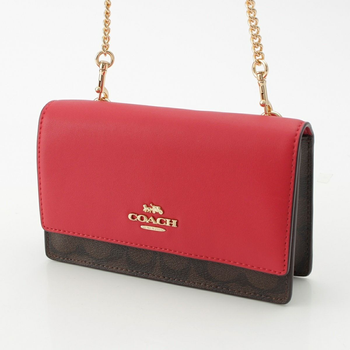 コーチ シグネチャー チェーン ショルダーバッグ F80245 レッド | 中古
