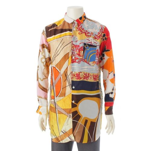コムデギャルソンオムプリュス AD2011 11AW デカダンス期 スカーフドッキング 再構築 長袖シャツ トップス マルチカラー S