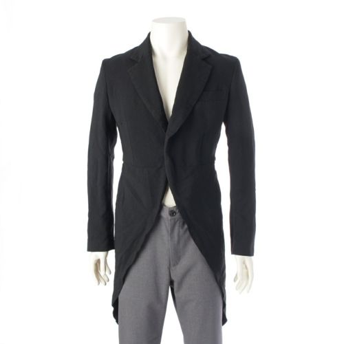 コムデギャルソンオムプリュス AD2020 ポリ縮絨 燕尾 テーラードジャケット PG-J070 ブラック XS