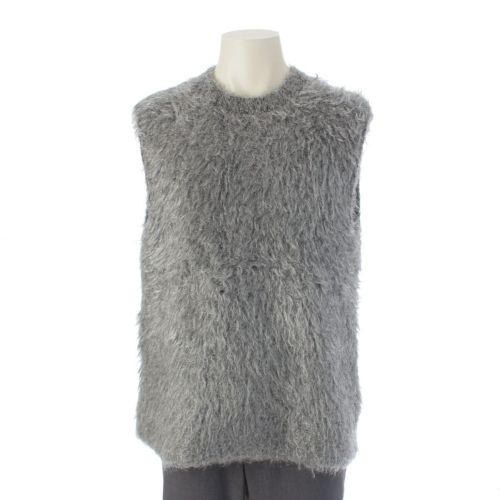 コムデギャルソンオムプリュス AD2020 ナイロン シャギーニット ベスト トップス PG-N002 シルバー L