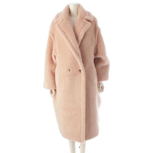 マックスマーラ アルパカ×ウール×シルク TEDGIRL テディベア アイコン コート アウター 2310160133 ピンクベージュ M