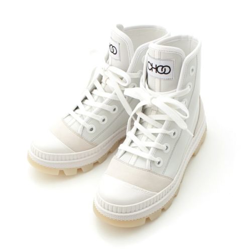 ジミーチュウ NORD/M レザー ロゴ ハイカット スニーカー シューズ ホワイト 39