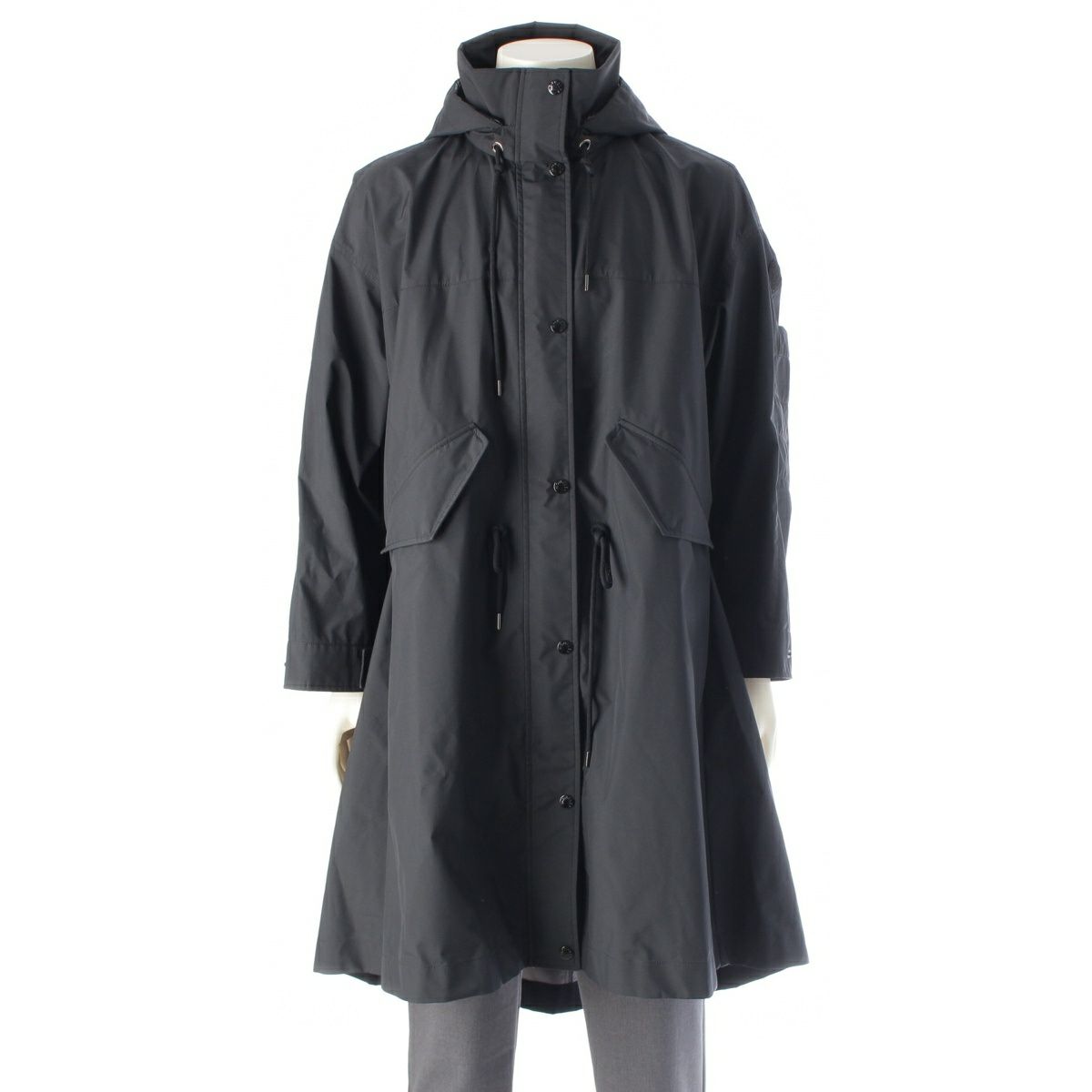 モンクレール 22AW AMANCE ポリエステル ロング ダウンコート H20931 ブラック 0