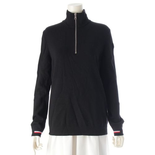モンクレール 20AW MAGLIONE TRICOT LUPE ウール ニット ハーフジップ セーター トップス E20919314500 ブラック M
