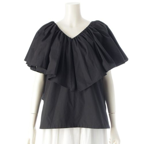 セブンテン バイ ミホカワヒト フリル Vネック ブラウス トップス 6S112 ブラック M