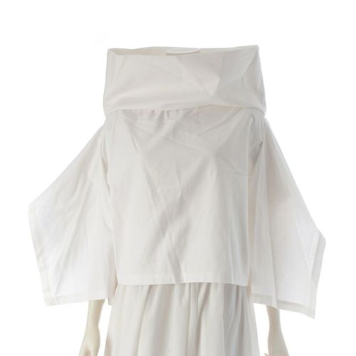 コムデギャルソン AD2023 23AW コットン 変形 半袖ギャザー カットソー トップス GL-B018 ホワイト M